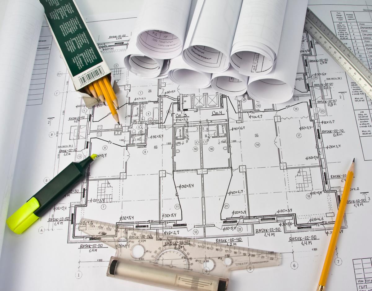 Architectural blueprints and design planning