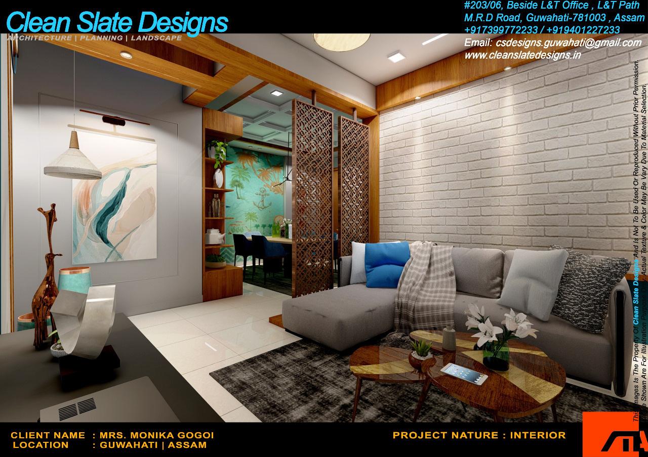 Minimalist living room with clean lines